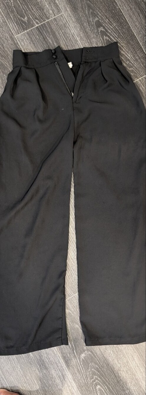 Black Straight-Leg Women's Trousers